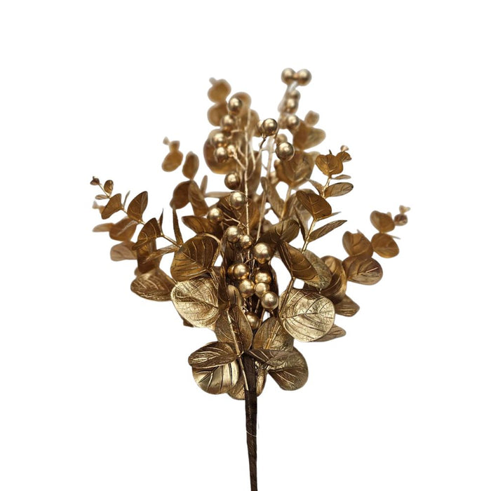 20" Gold Eucalyptus and Leaves Spray 20074-Gold