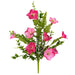Hot pink petunia spray with green leaves, 21 inches tall.