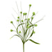 Green artificial allium spray with glittered buds and narrow leaves, 23 inches tall.