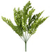 Green plastic flocked hemlock bush with 9 stems, 23 inches tall