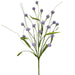 Lavender artificial allium spray with glittered buds and green leaves, 23 inches tall.