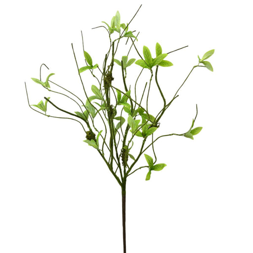 Artificial 24-inch green twig sprout bush with multiple bendable branches and small green leaves.