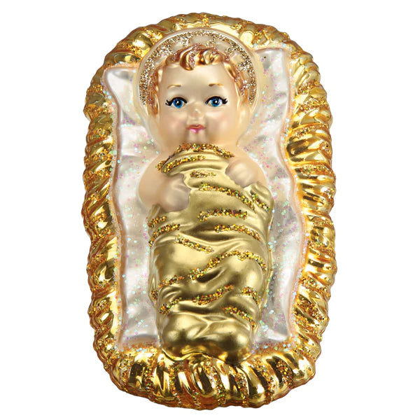 Baby Jesus in Manger Ornament  Old World Christmas  24228
