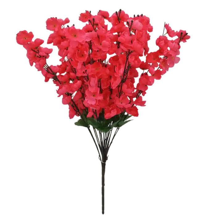 A 25 inch Beauty (Hot Pink) Blossom Bush with 18 stems (84890-BTY), featuring green leaves