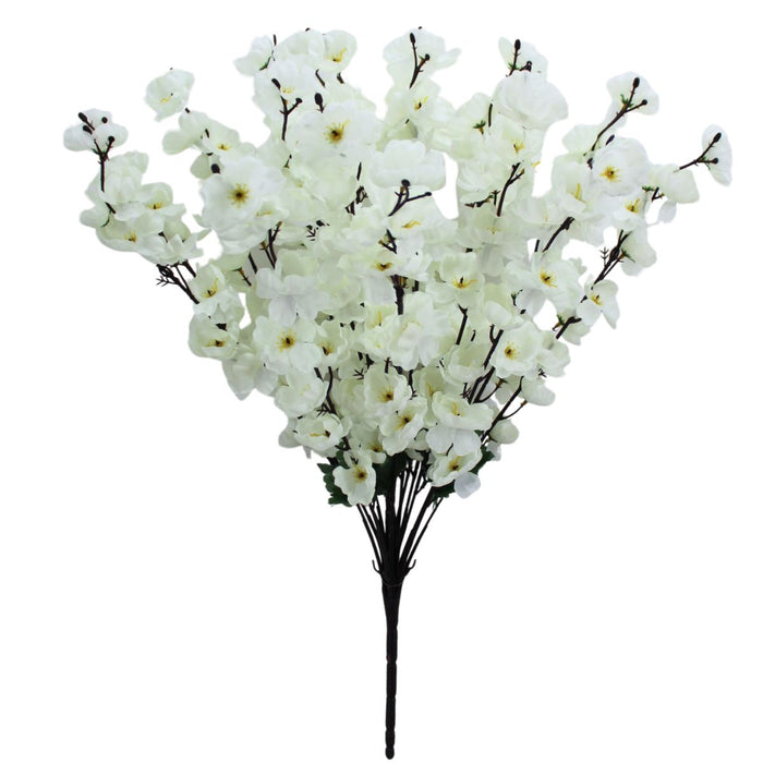 25" White Blossom Bush with 18 stems 84890-WT