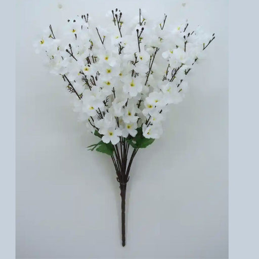 25" White Blossom bush with 18 stems, 84890-WT
