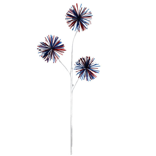 28" Patriotic Starburst Spray, red, white blue, on a white stem, 40424