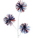 28" Patriotic Starburst Spray, red, white blue, on a white stem, 40424