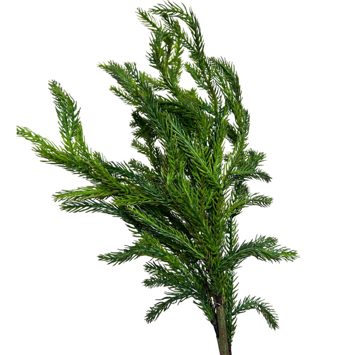 31-inch cedar pine greenery spray with long, wispy green branches for Christmas wreaths and winter floral arrangements, XS61486-063.