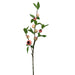 Pink artificial crabapple spray with three stems and green leaves, 32 inches long – SKU 64022PK