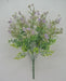 A 20 Purple Mixed Leaf Bush features 12 stems with light purple blooms, vibrant green foliage, and accents of fern-like leaves for variety and texture against a plain white backdrop.