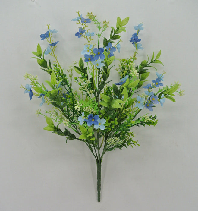 19" Blue Mini Flower Leaf Bush 32025-BL