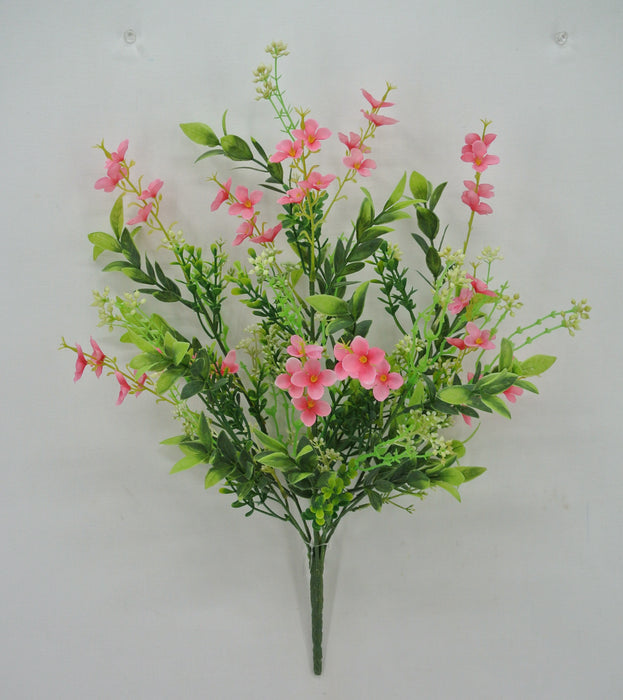 19" Pink Mini Flower Leaf Bush 32025-PK