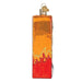 Frito Lay Vending Machine Old World Christmas Ornament 32624 shaped like a vending machine with a red and orange gradient and glittery flame details at the base.