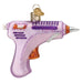 Hot Glue Gun Old World Christmas Ornament 32629 in lavender with glitter accents, a festive choice for crafters.