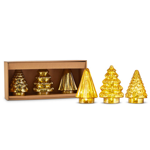 6" Box of Gold Lighted Trees 4220916