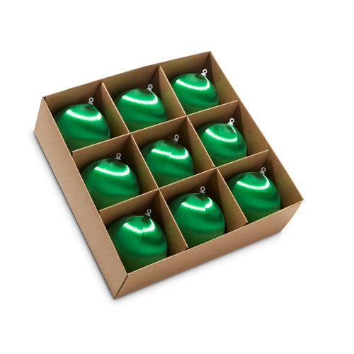 3" Box of Green Satin Ball Ornaments 4332709