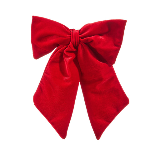 Add festive charm with the 11" Red Velvet Bow Clip-on Ornament 4550509—bright, bold, and featuring two long tails. Perfect for your holiday décor from your favorite Christmas Shoppe.
