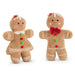 Enhance your Christmas decor with the 9″ Plush Gingerbread Couple Christmas Decorations (RAZ 4623374). This adorable set features one gingerbread figure in a dress with white trim and holly accents, and the other sporting a red bowtie and buttons. Both have cheerful faces, pink cheeks, and festive details—making them perfect for any gingerbread-themed display.