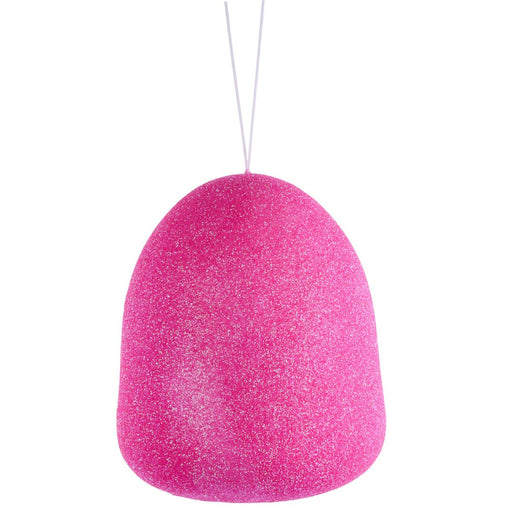 5 inch pink glitter gumdrop decoration made of Styrofoam, available at Trendy Tree