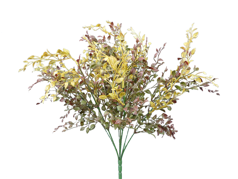 18" Plastic Grass Bush with 7 Stems Yellow and Brown 56417YWBN