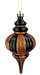 The H10xDIA4.5 Black and Orange Drop-Shape Ornament 57066BKOR features orange glittery stripes, a bulbous center, pointed bottom, and hangs by a gold string—adding festive flair as a striking decoration for your holiday tree.