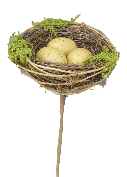 4.5" by 4.5" by 10" Natural Birdnest with Egg Pick 62333NAT