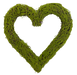 The 17 Inch Green Moss Heart Form (63099GN) features artificial green moss and twigs in a heart-shaped wreath, perfect for craft projects.