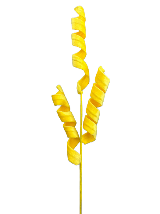 24" Yellow Curly Spray with 3 Stems 63389YW