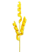 A vibrant 24" tall piece from the 24" Yellow Curly Spray with 3 Stems (63389YW) collection stands out against a black background, resembling a twisted ribbon with remarkable elegance.