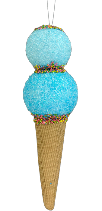 16" Blue Ice Cream Ornament  63394BL