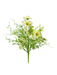 The 19" Cream Poppy Filler Bush 63735CM features artificial pale yellow and cream flowers with green leaves and delicate fillers, arranged against a plain white background.