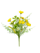 The 19" Yellow Poppy Filler Bush 63735YW features artificial yellow poppy flowers, green foliage, and delicate white accents, arranged against a plain white background.