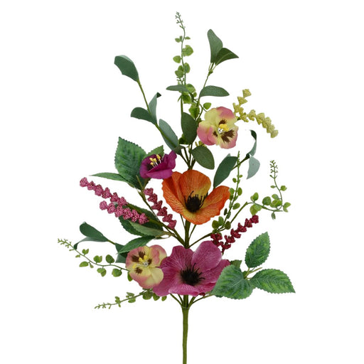 23" Mixed Poppy Pansy Spray 65004
