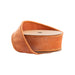A partially unrolled spool of 1" Orange Velour Ribbon 7126W-780-25E with stitched edges is shown against a white background.