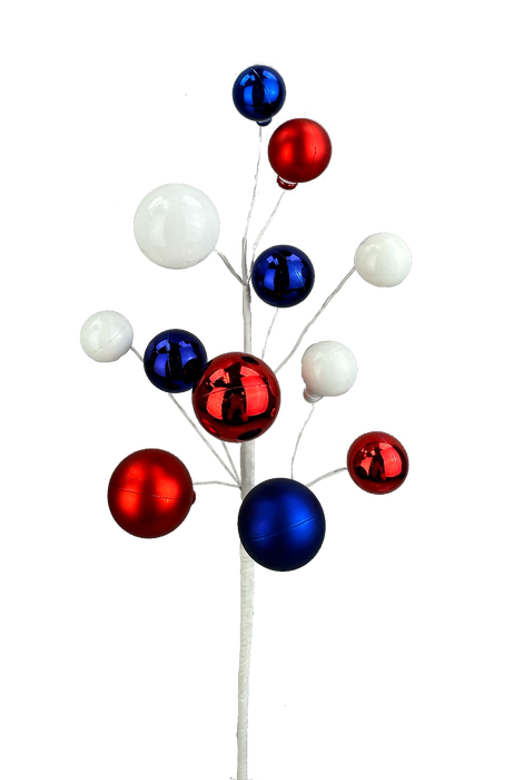 16" Red, White, and Blue Ornament Ball Spray  74225RWB