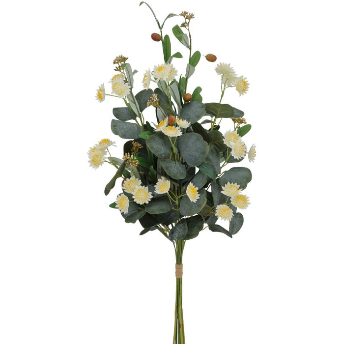 30" Cream Eucalyptus Olive Leaves Mum 83534-Cr