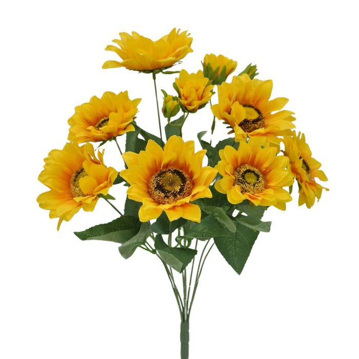 18" Yellow Sumflower Bush with 9 Stems 84223-Yel
