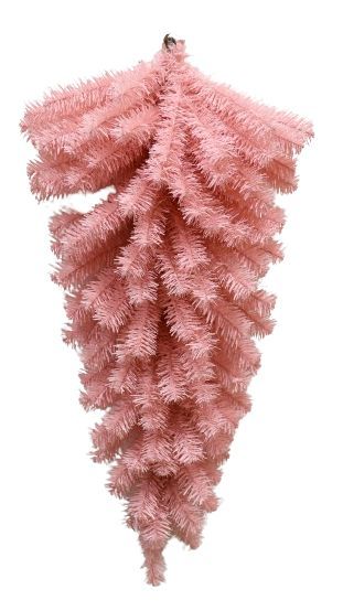 The 32 Pink Pine Teardrop 84904TE32 features pink pine branches arranged in a downward, cascading shape against a white background.