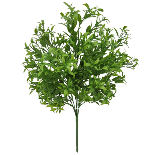 21" Green Plastic Leaf Bush with 5 Stems 84962