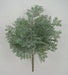 The 21" Plastic Leaf with Iced Bush Spray 85257 features artificial green fern-like leaves with a snowy white dusting, displayed against a plain white background.