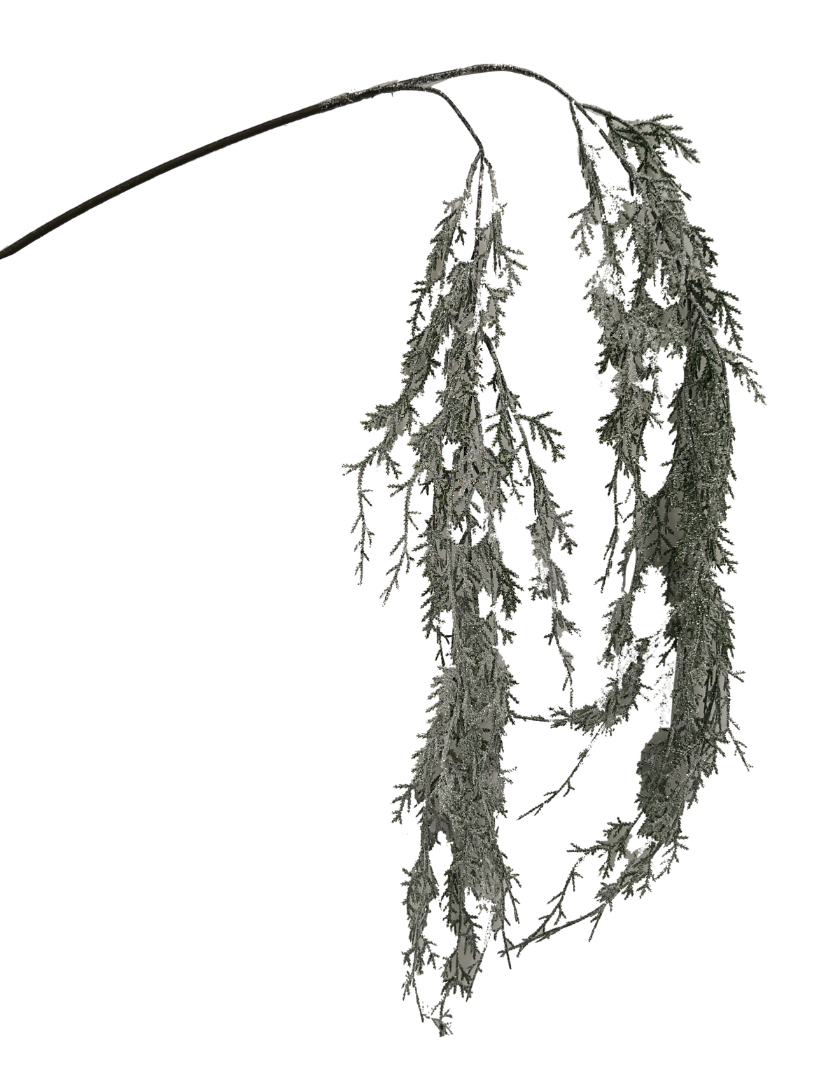 44" Snow Hanging Cedar Spray 85343SNOW — Trendy Tree