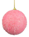The DIA5 Pink Ball Ornament 85677PK features a sparkling, textured pink crystal design and hangs elegantly from a thin gold string.