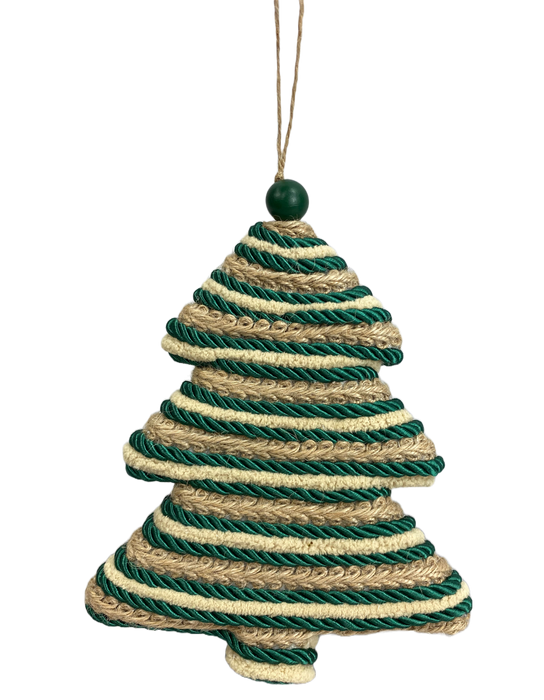 8" by 6.25" Green Jute Twine Ornament Tree 85700GN