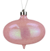 The 6 x 6 Pink Onion Ornament (85949PK) features a glittery, flattened shape with a pointed tip and silver cap, perfect for adding festive charm to your tree.