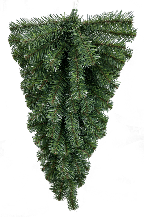The 32 Sugar Pine Teardrop 86171TE32 is an artificial branch arrangement with dense green needles, shaped like an upside-down teardrop Christmas tree and shown against a transparent background.