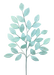 The H30 Mint Glossy Leaves Spray (86296MINT) features multiple iridescent mint blue-green leaves on slender stems, beautifully arranged for decorative use against a plain white background.