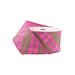 A 2.5" x 10 yd spool of Pink and Multi Bias Plaid Dupioni with Taffeta Fused Back Ribbon (9003W-175-63E), partially unrolled and standing upright against a white background.
