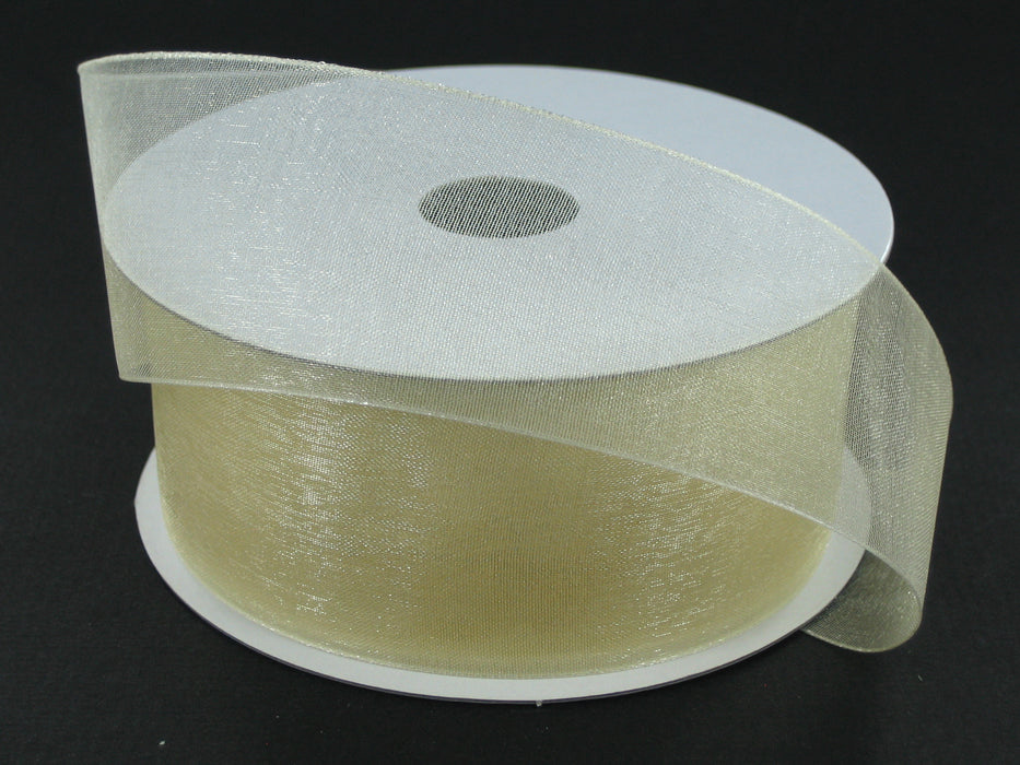 1.5" by 25 Yards Ivory Organza Monofilament Ribbon 900409-18