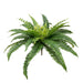 The Boston Fern Bush – Plastic Leaves – 27 Stems – 25 Inches Wide (E66251221) features lush, arching fronds and is ideal as a greenery filler, shown isolated on a white background.